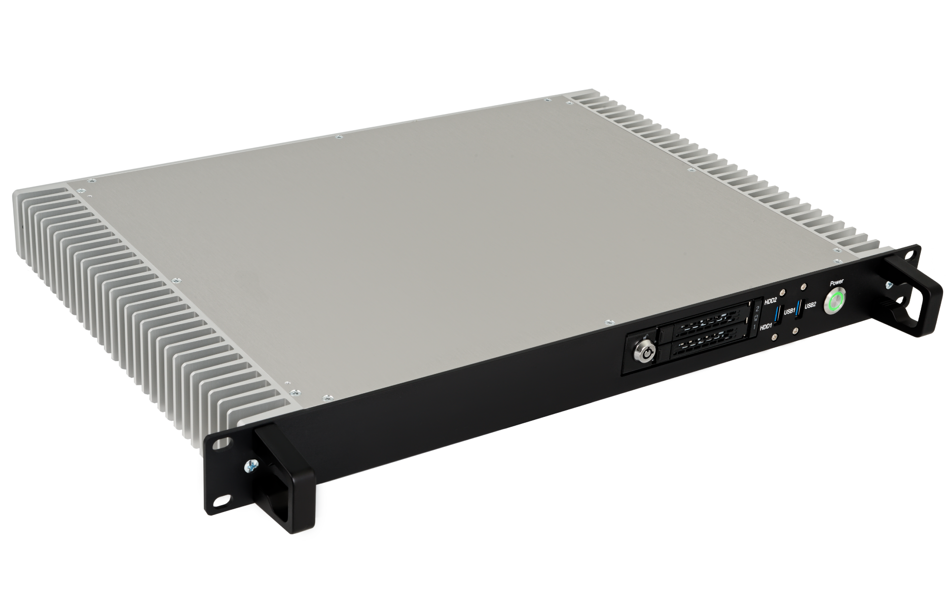 1HE Industrie PC Fanless – Isometrische Ansicht